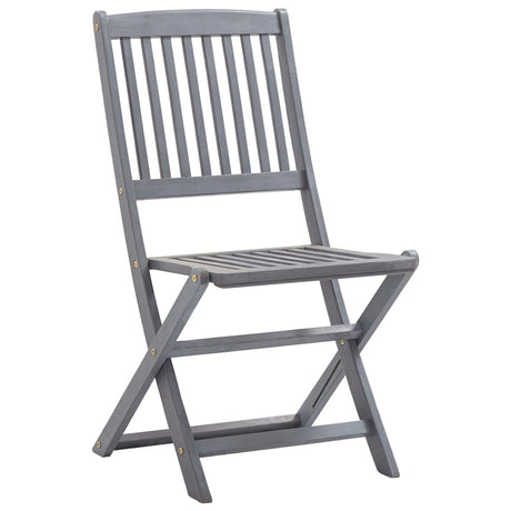 Vidaxl set van 2 klapstoelen met kussens, gemaakt van massief acaciahout.