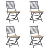 Vidaxl tuinstoelen 4 st inklapbaar met kussens massief acaciahout