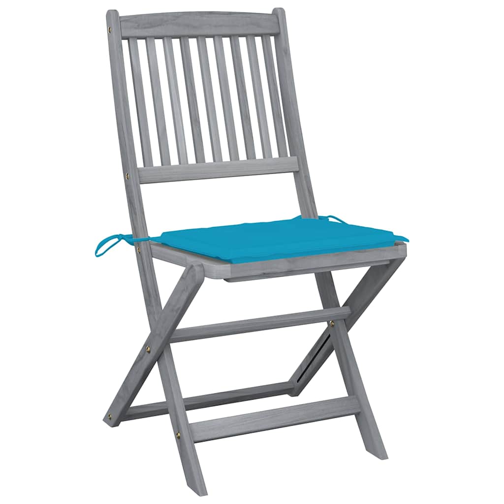 Vidaxl tuinstoelen 4 st inklapbaar met kussens massief acaciahout