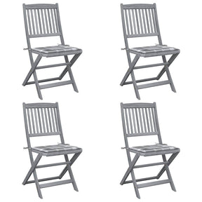 Vidaxl tuinstoelen 4 st inklapbaar met kussens massief acaciahout
