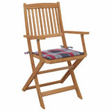 Vidaxl tuinstoelen 2 st inklapbaar met kussens massief acaciahout