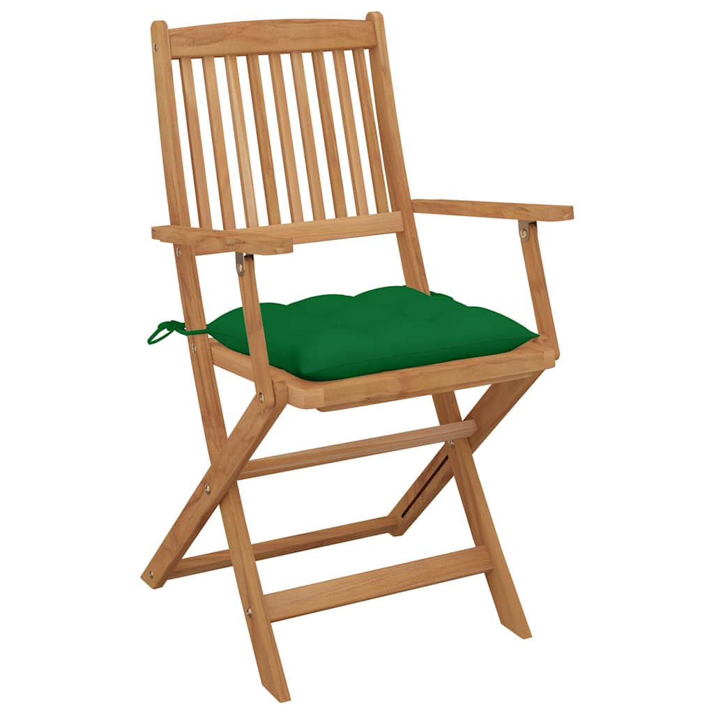 Vidaxl tuinstoelen 2 st inklapbaar met kussens massief acaciahout