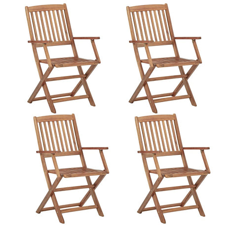 Vidaxl set van 4 klapstoelen met kussens, gemaakt van massief acaciahout.