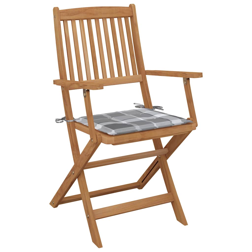 Vidaxl tuinstoelen 4 st inklapbaar met kussens massief acaciahout