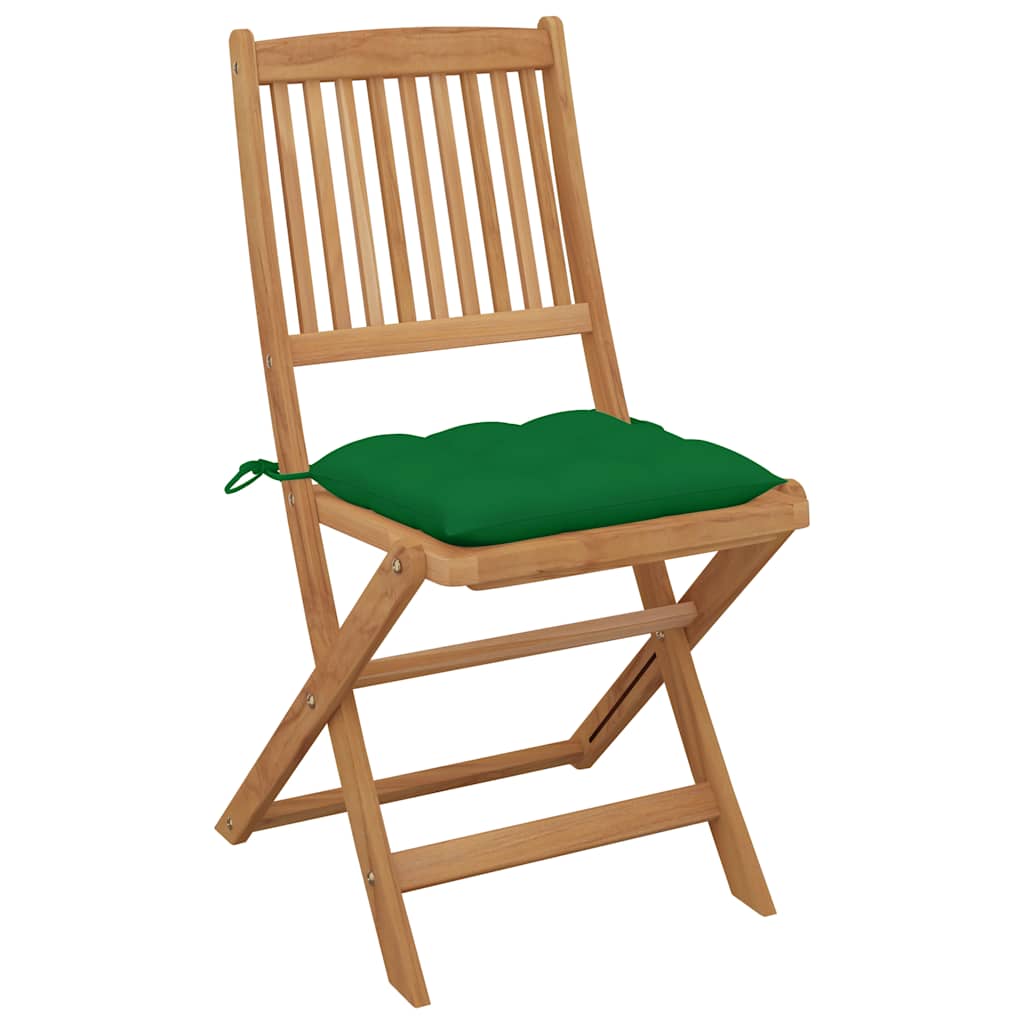 Vidaxl tuinstoelen 2 st inklapbaar met kussens massief acaciahout