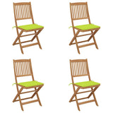 Vidaxl tuinstoelen 4 st inklapbaar met kussens massief acaciahout