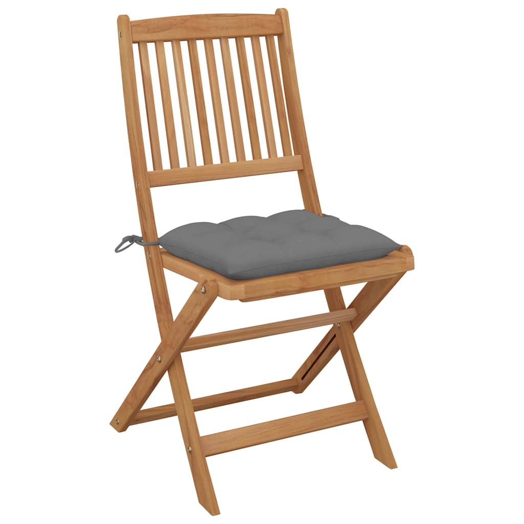 Vidaxl tuinstoelen 4 st inklapbaar met kussens massief acaciahout