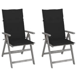 Vidaxl tuinstoelen 2 st verstelbaar met kussens massief acaciahout