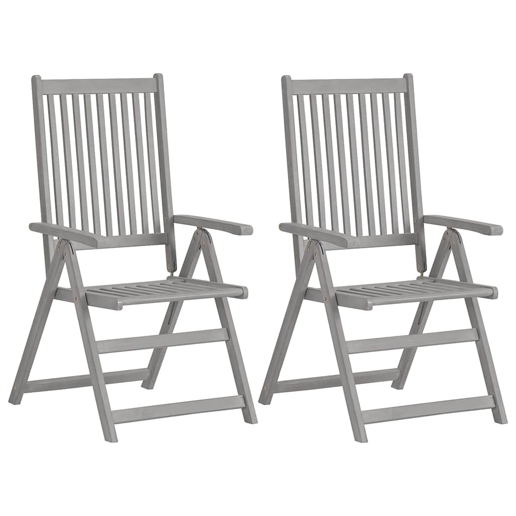 Vidaxl tuinstoelen 2 st verstelbaar met kussens massief acaciahout