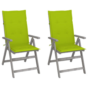 Vidaxl tuinstoelen 2 st verstelbaar met kussens massief acaciahout