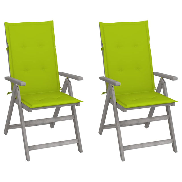 Vidaxl tuinstoelen 2 st verstelbaar met kussens massief acaciahout