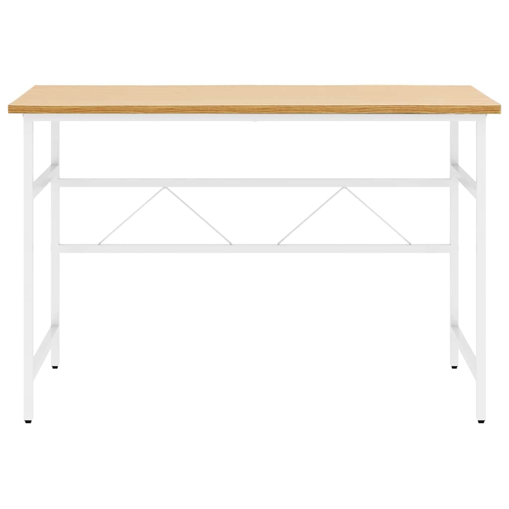 Vidaxl computerbureau 105x55x72 cm mdf en metaal wit lichteikenkleurig