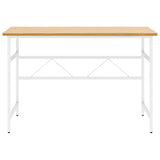 Vidaxl computerbureau 105x55x72 cm mdf en metaal wit lichteikenkleurig