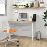 Vidaxl computerbureau 105x55x72 cm mdf en metaal wit lichteikenkleurig