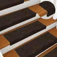 Vidaxl trapmatten zelfklevend 15 stuks 65x21x4 cm donkerbruin