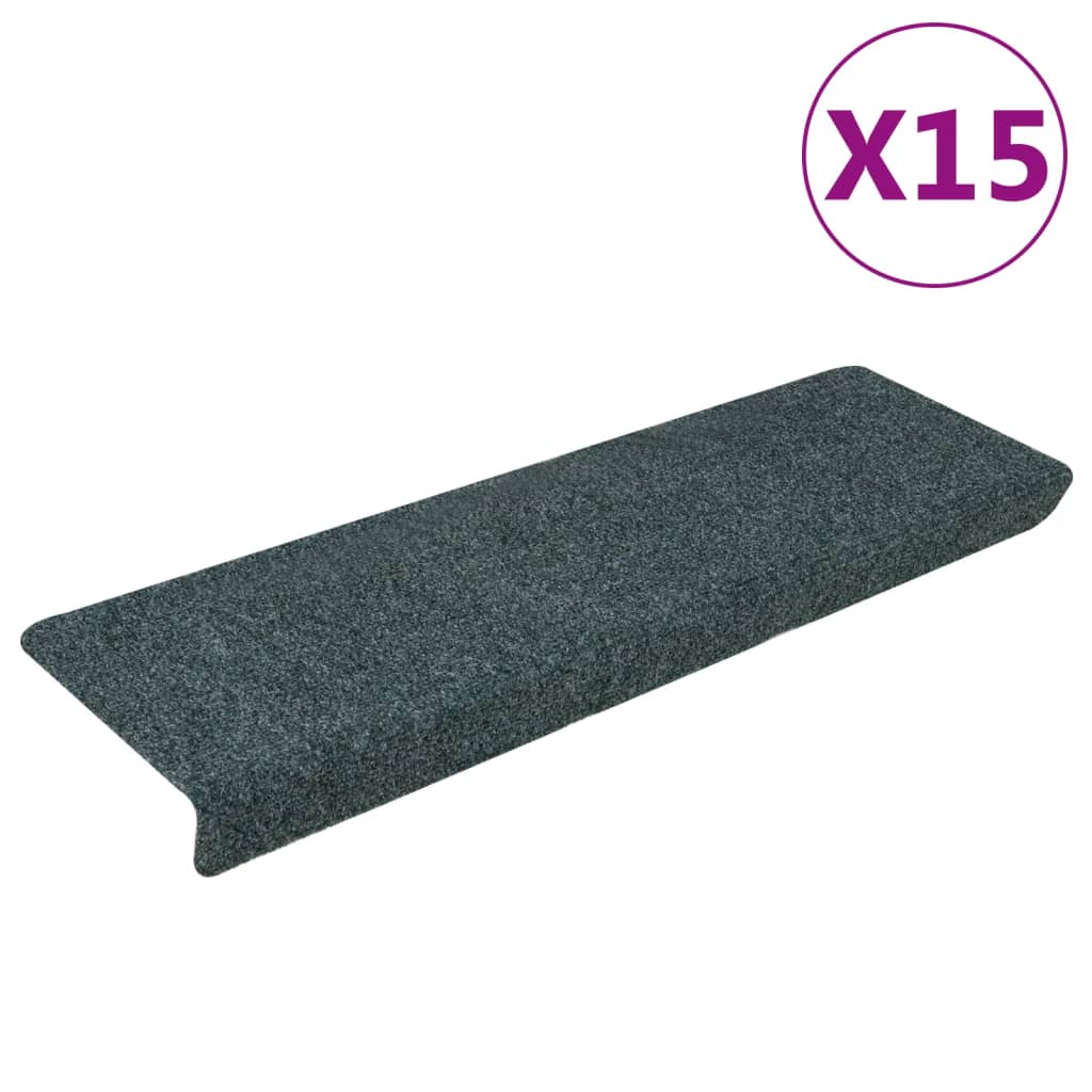 Vidaxl stair mats 15 st 65x21x4 cm needle felt brown