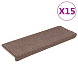 Esteras de escalera de Vidaxl 15 st 65x21x4 cm marrón