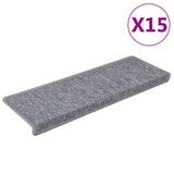 Podstavki za stopnice Vidaxl 15 St 65x21x4 cm bela in siva