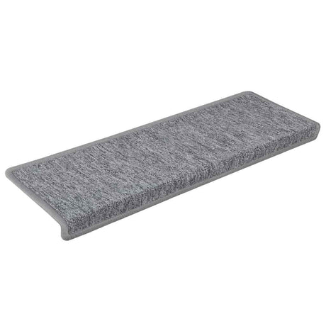 Vidaxl trapmatten 15 st 65x21x4 cm lichtgrijs met rechthoekige rand