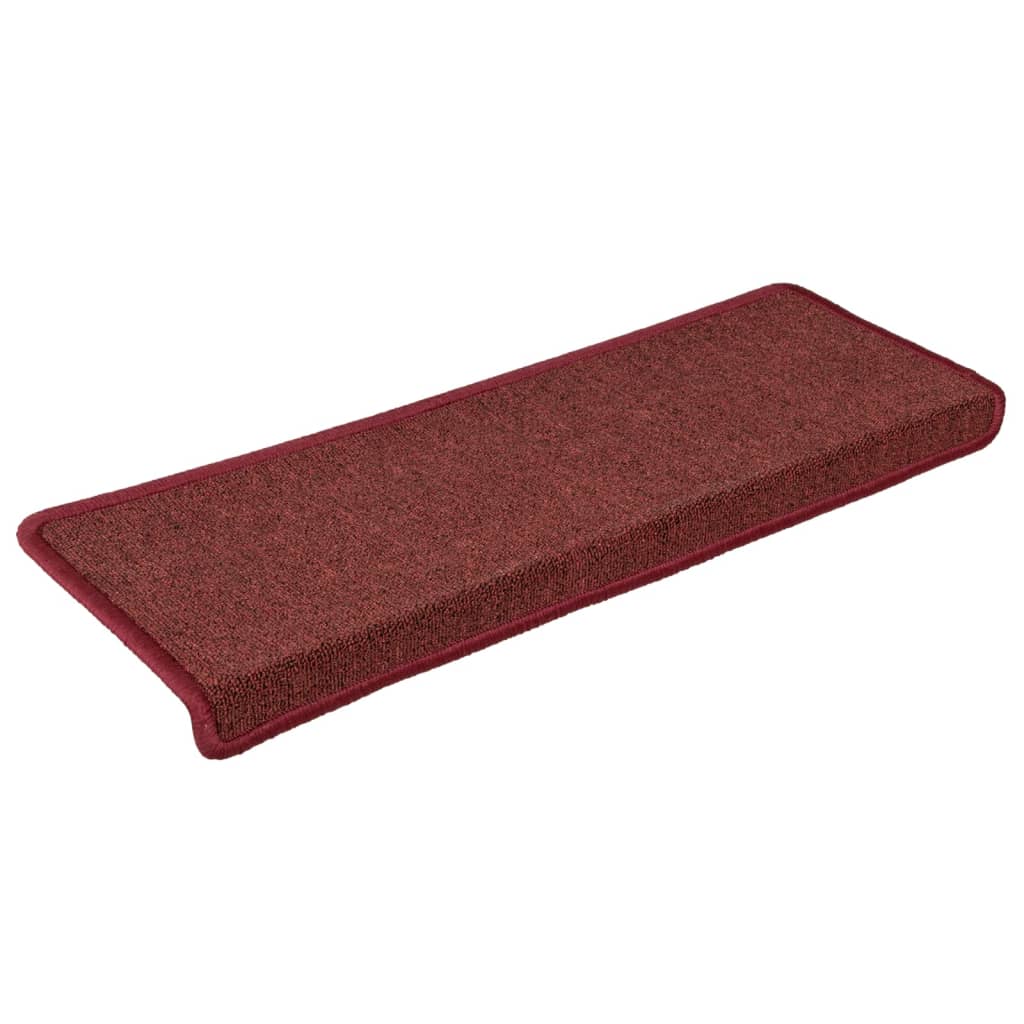 Vidaxl tappetini per scale 15 St 65x21x4 cm rosso opaco