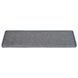 Vidaxl trapmatten 15 st 65x21x4 cm lichtgrijs en blauw met rechthoekige rand