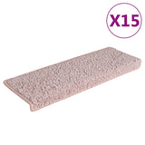 Mattes d'escalier Vidaxl 15 st 65x21x4 cm blanc et rose