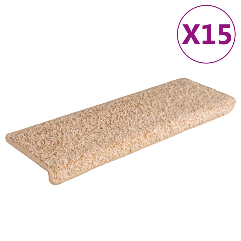 Vidaxl stair mats 15 st 65x21x4 cm gold colored