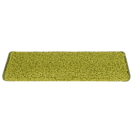Vidaxl trapmatten 15 st 65x21x4 cm groen rechthoekige rand