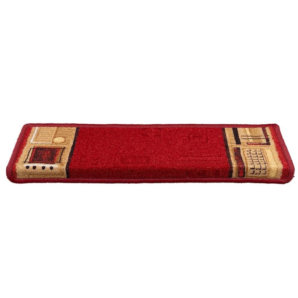 Vidaxl tappetini per autoadesivo 15 st 65x21x4 cm rosso