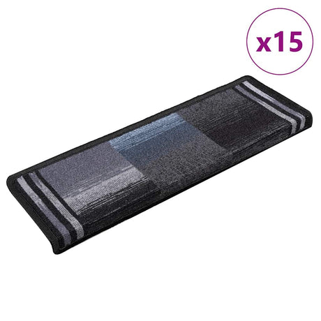 Vidaxl trapmatten zelfklevend 15 st 65x21x4 cm zwart en grijs
