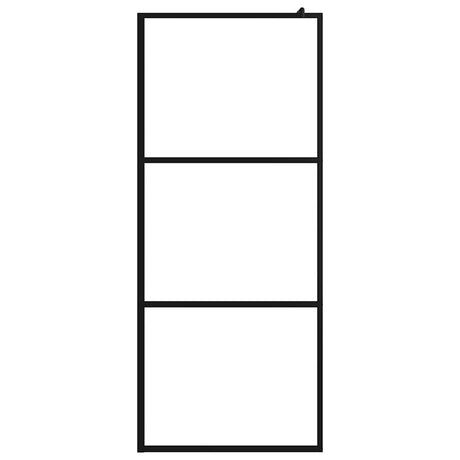Vidaxl inloopdouchewand transparant 80x195 cm esg-glas zwart
