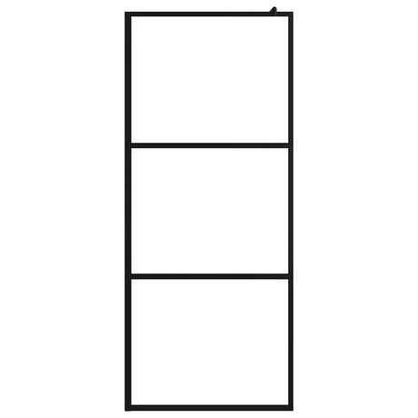 Vidaxl inloopdouchewand transparant 90x195 cm esg-glas zwart