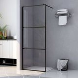 Vidaxl Walk-in Shower Wall Transparent 115x195 cm esg glass Black