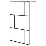 VidaXL Walk -in shower wall 115x195 cm hardened glass black