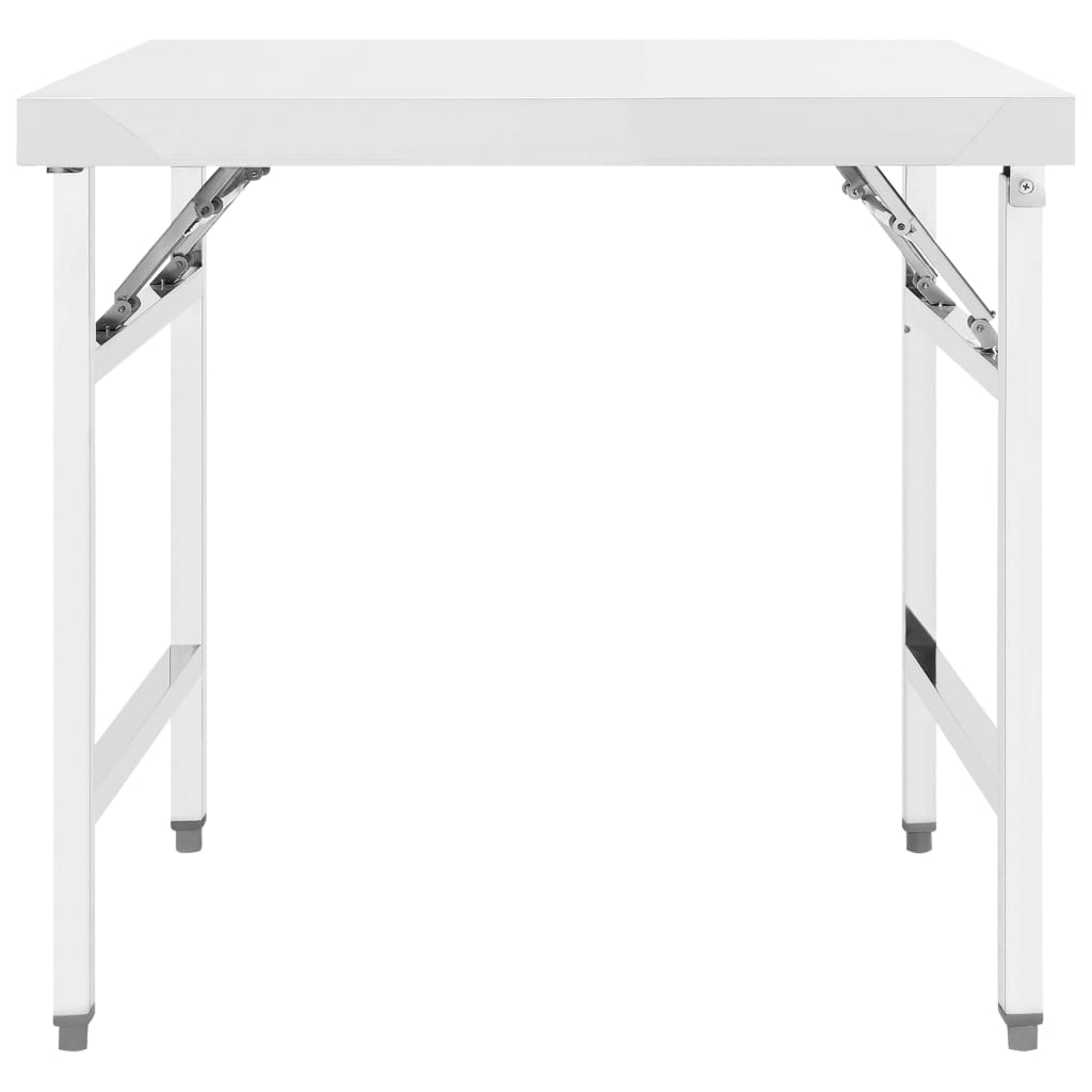 Table de travail de cuisine Vidaxl pliable 85x60x80 cm en acier inoxydable