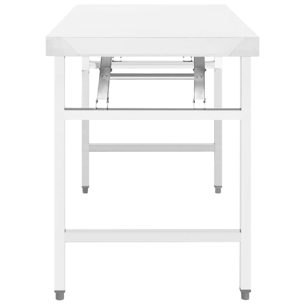 Table de travail de cuisine Vidaxl pliable 85x60x80 cm en acier inoxydable