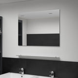 Vidaxl wall mirror with shelf 80x60 cm hardened glass