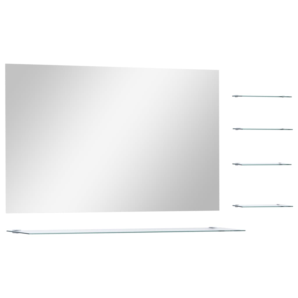 VidaXL wall mirror with 5 shelves 100x60 cm silver colored