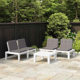 Vidaxl 3-delige loungeset met kussens kunststof wit