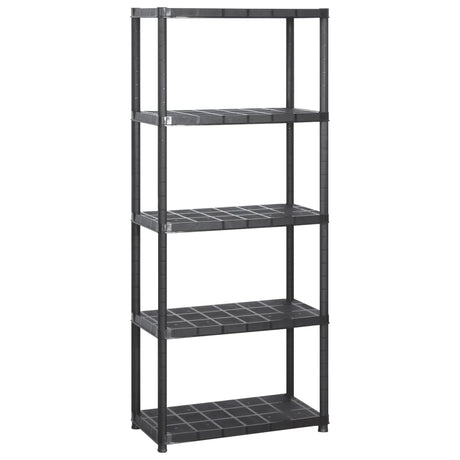 Vidaxl opbergrek 5-laags 142x38x170 cm kunststof zwart