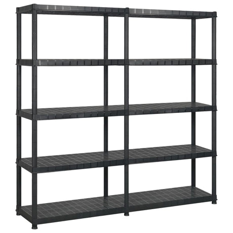 Vidaxl opbergrek 5-laags 170x40x185 cm kunststof zwart