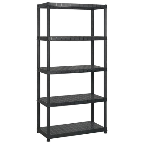 Vidaxl opbergrek 5-laags 170x40x185 cm kunststof zwart