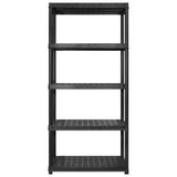 Vidaxl opbergrek 5-laags 183x45,7x185 cm kunststof zwart