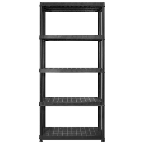 Vidaxl opbergrek 5-laags 183x45,7x185 cm kunststof zwart
