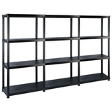 Vidaxl opbergrek 4-laags 183x30,5x130 cm kunststof zwart