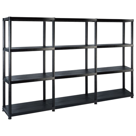Vidaxl opbergrek 4-laags 183x30,5x130 cm kunststof zwart