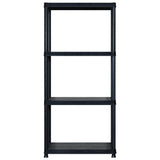 Vidaxl opbergrek 4-laags 183x30,5x130 cm kunststof zwart