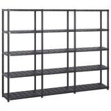 Vidaxl opbergrek 5-laags 213x38x170 cm kunststof zwart