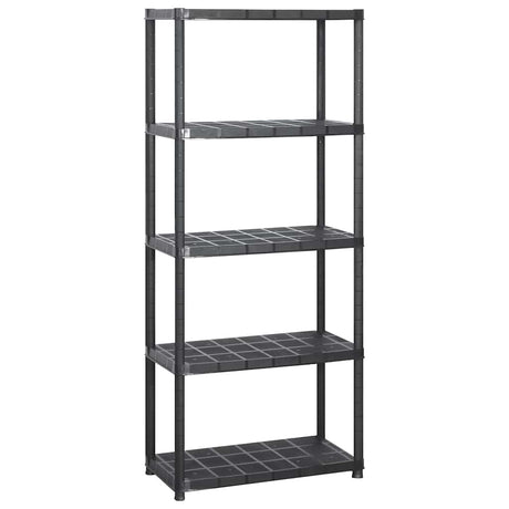 Vidaxl opbergrek 5-laags 213x38x170 cm kunststof zwart