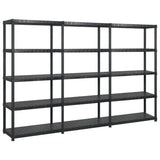 Vidaxl opbergrek 5-laags 255x40x185 cm kunststof zwart